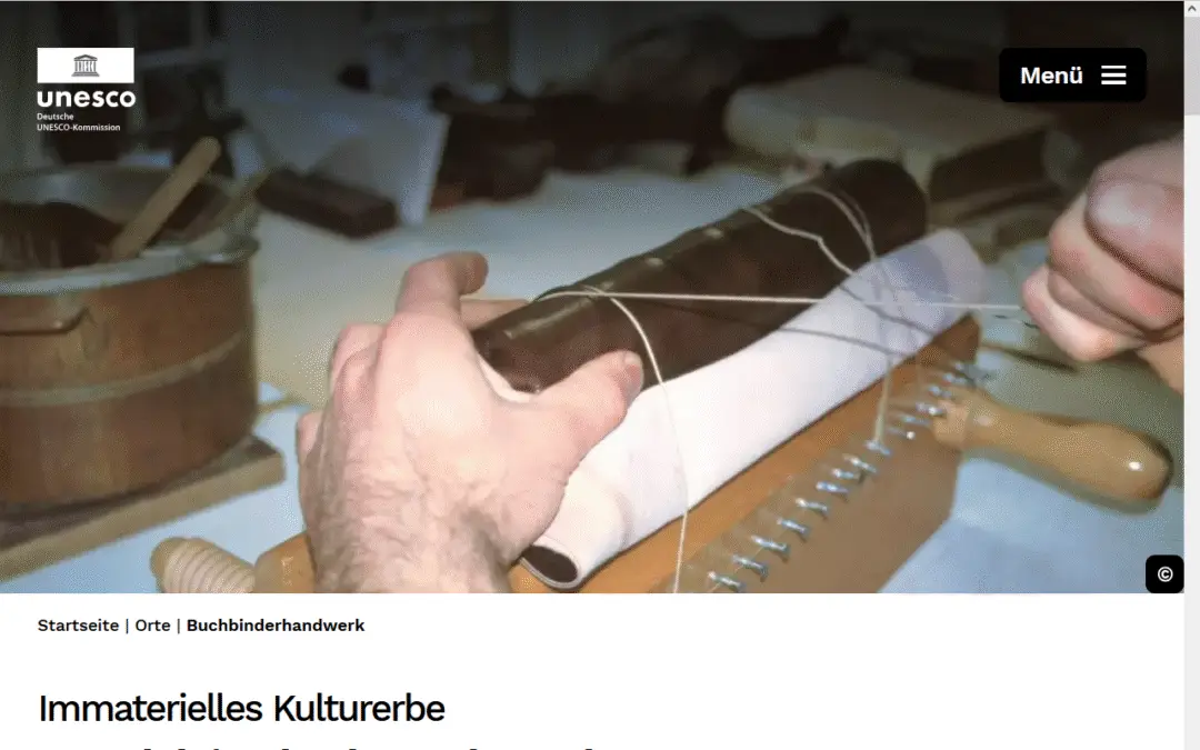 Buchbinderhandwerk ist Immaterielles Kulturerbe